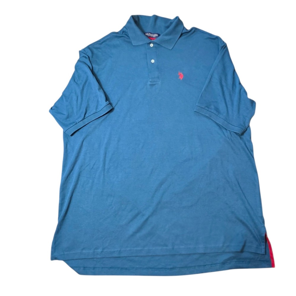 U.S. Polo Assn. Luxury Feel Big & Tall Polo Shirt Teal Blue Red Logo 2XL NWT